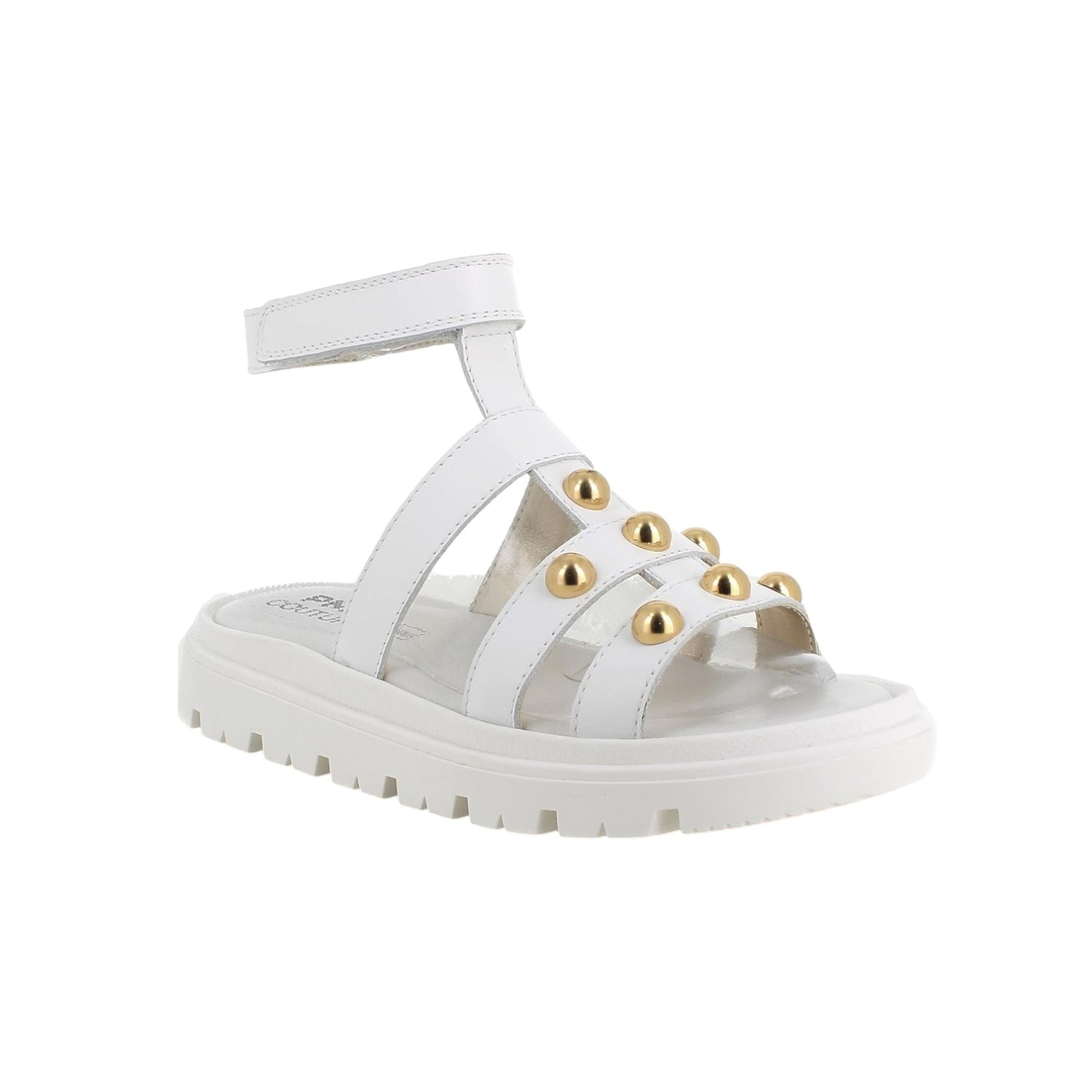 Primigi Sandalo Bianco con Strappo e Borchie Dorate da Bambina