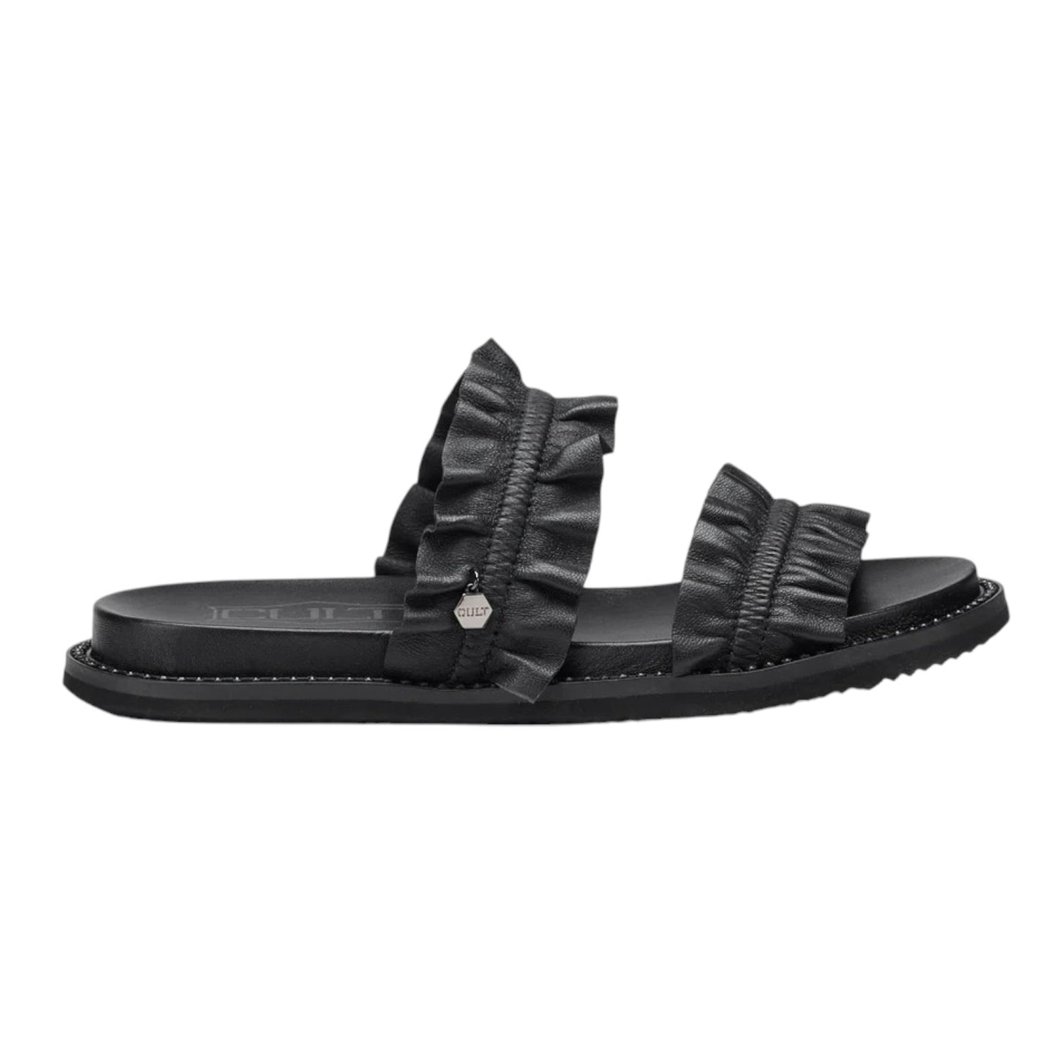 Cult Ciabatta Nera con Rouches da Donna