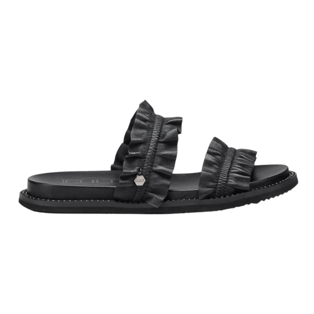 Cult Ciabatta Nera con Rouches da Donna