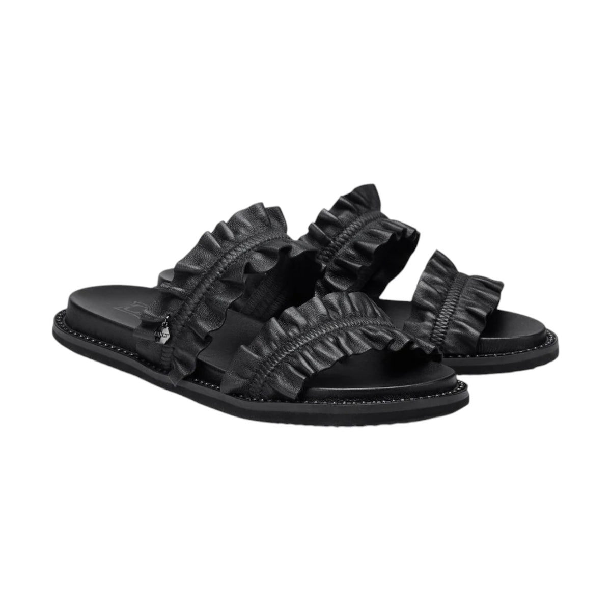 Cult Ciabatta Nera con Rouches da Donna