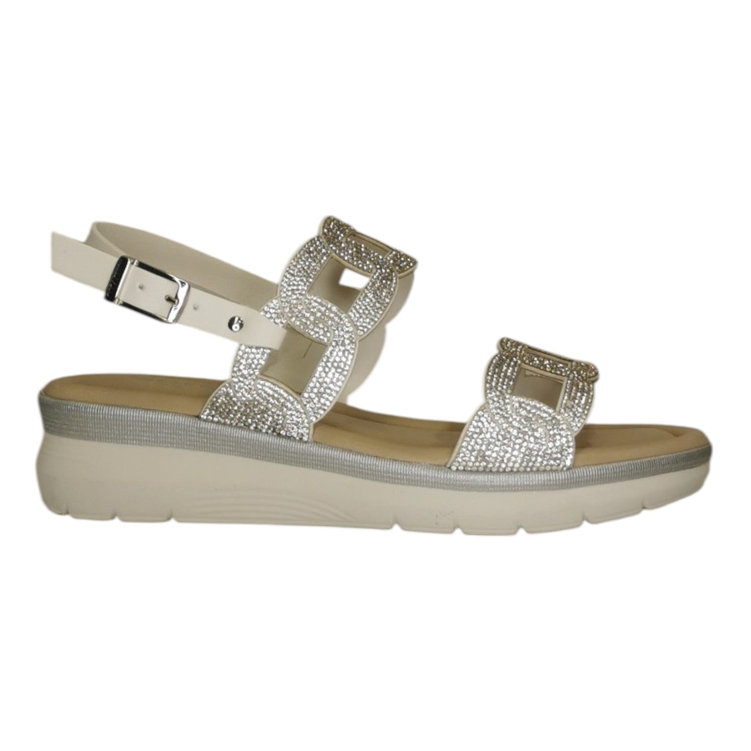 Valleverde Sandalo Argento con Strass da Donna
