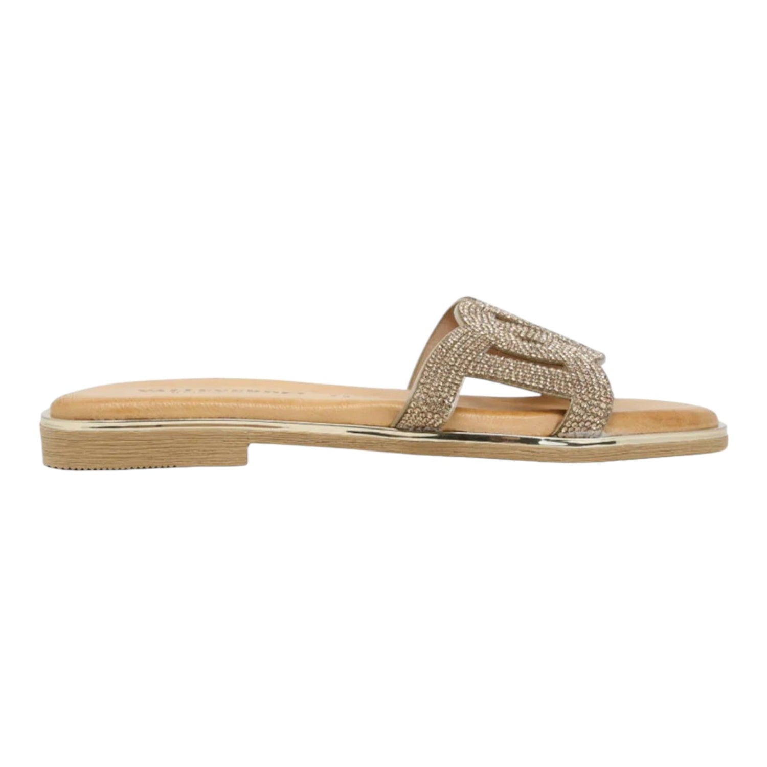 Valleverde Ciabatta Bassa Bronzo con Strass da Donna