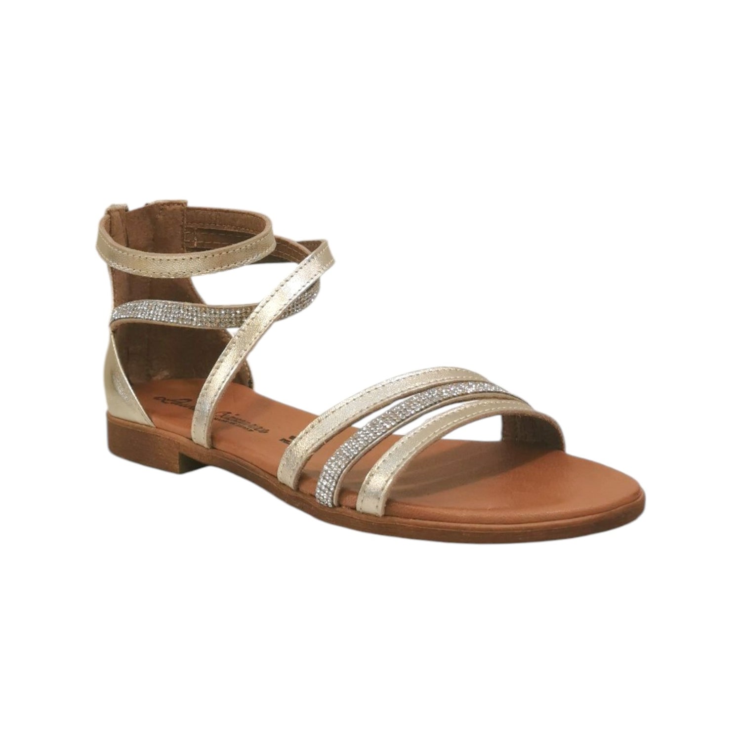 Laura Bizzarri Sandalo Platino Tallonato con Strass da Donna