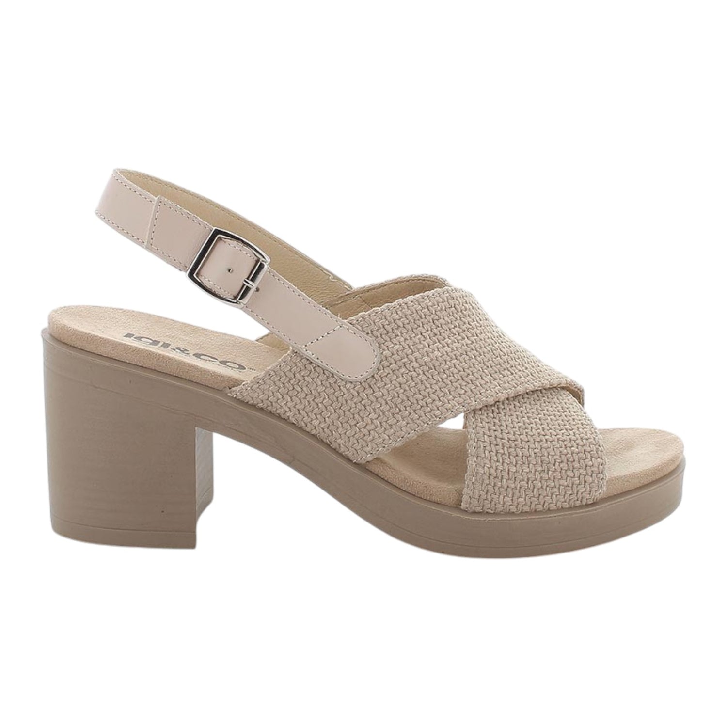 Igi&Co Sandalo Naturale con Fasce Incrociate e Plateau t.8 da Donna
