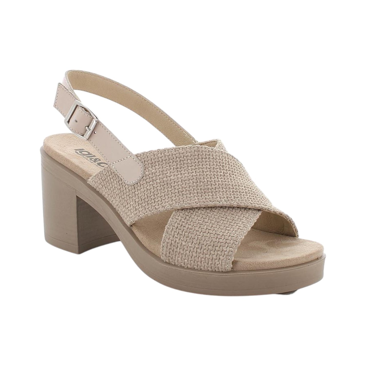 Igi&Co Sandalo Naturale con Fasce Incrociate e Plateau t.8 da Donna
