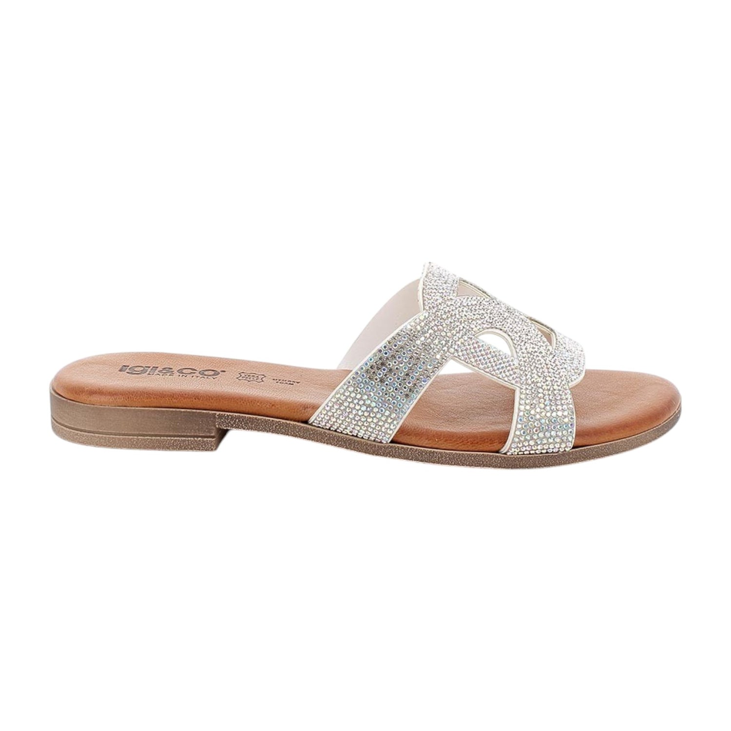 Igi&Co Ciabatta Bianca con Strass t.2 da Donna