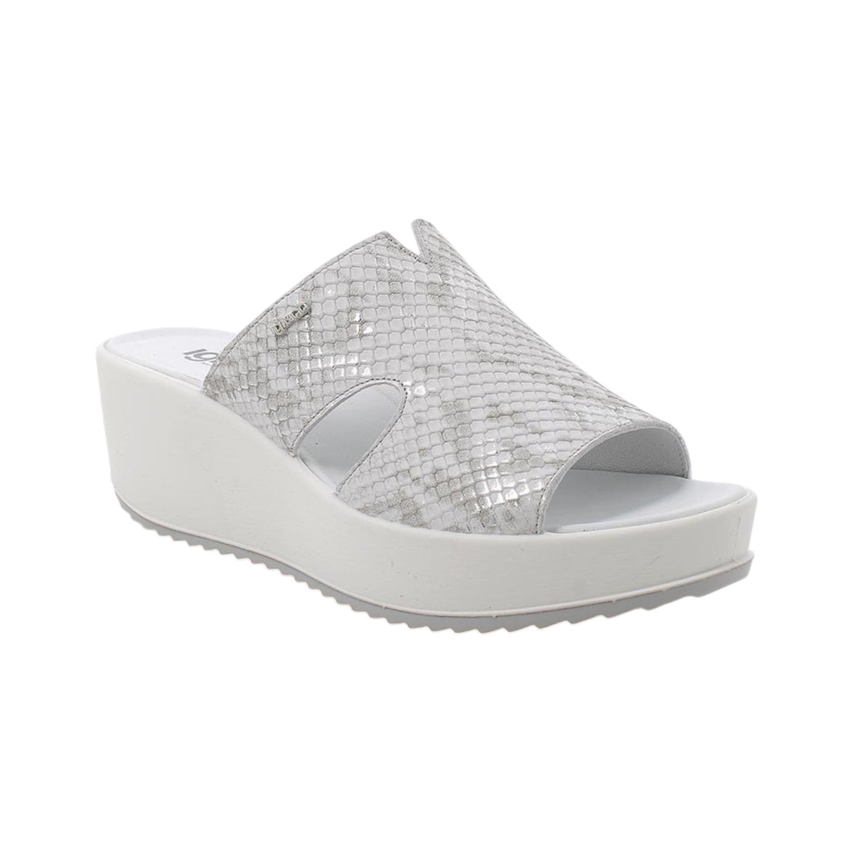Igi&Co Scalzato Bianco Argento con Zeppa da Donna