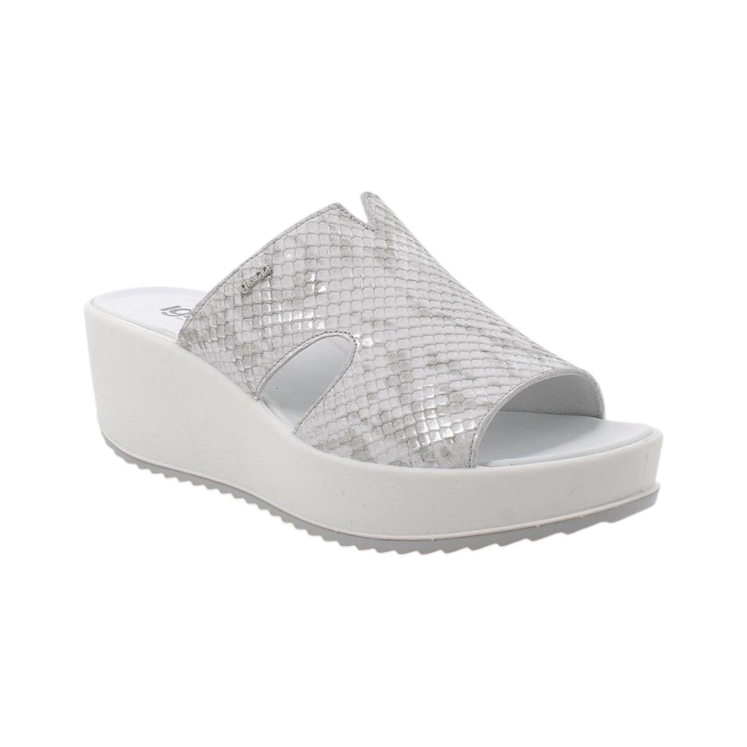 Igi&Co Scalzato Bianco Argento con Zeppa da Donna