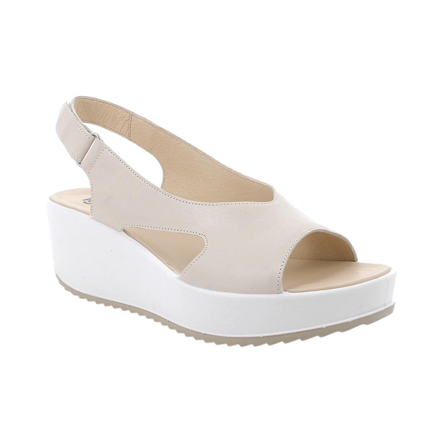 Igi&Co Sandalo Panna in Pelle con Zeppa da Donna