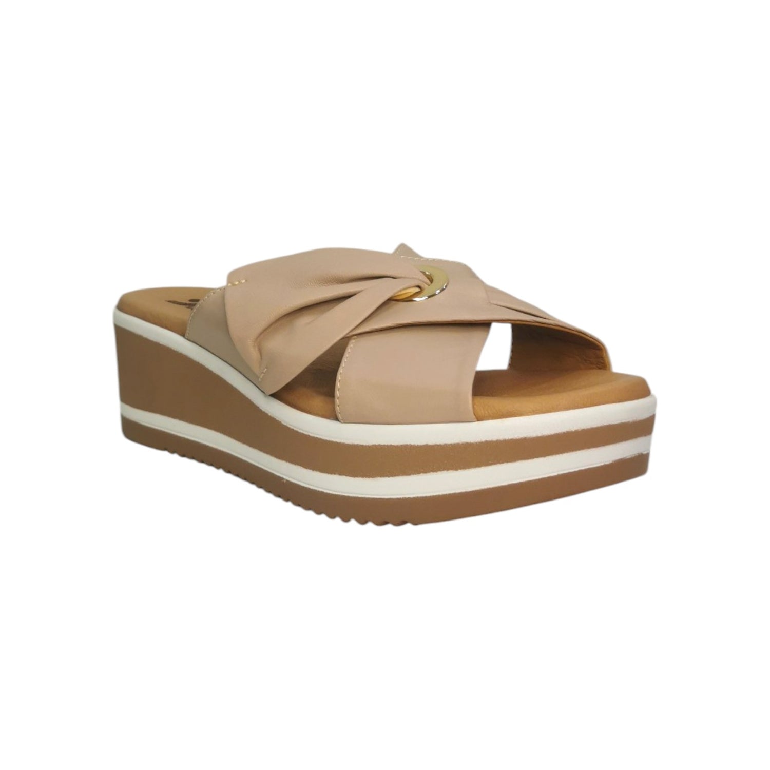 Susimoda Scalzato Nudo con Fasce Incrociate e Zeppa da Donna