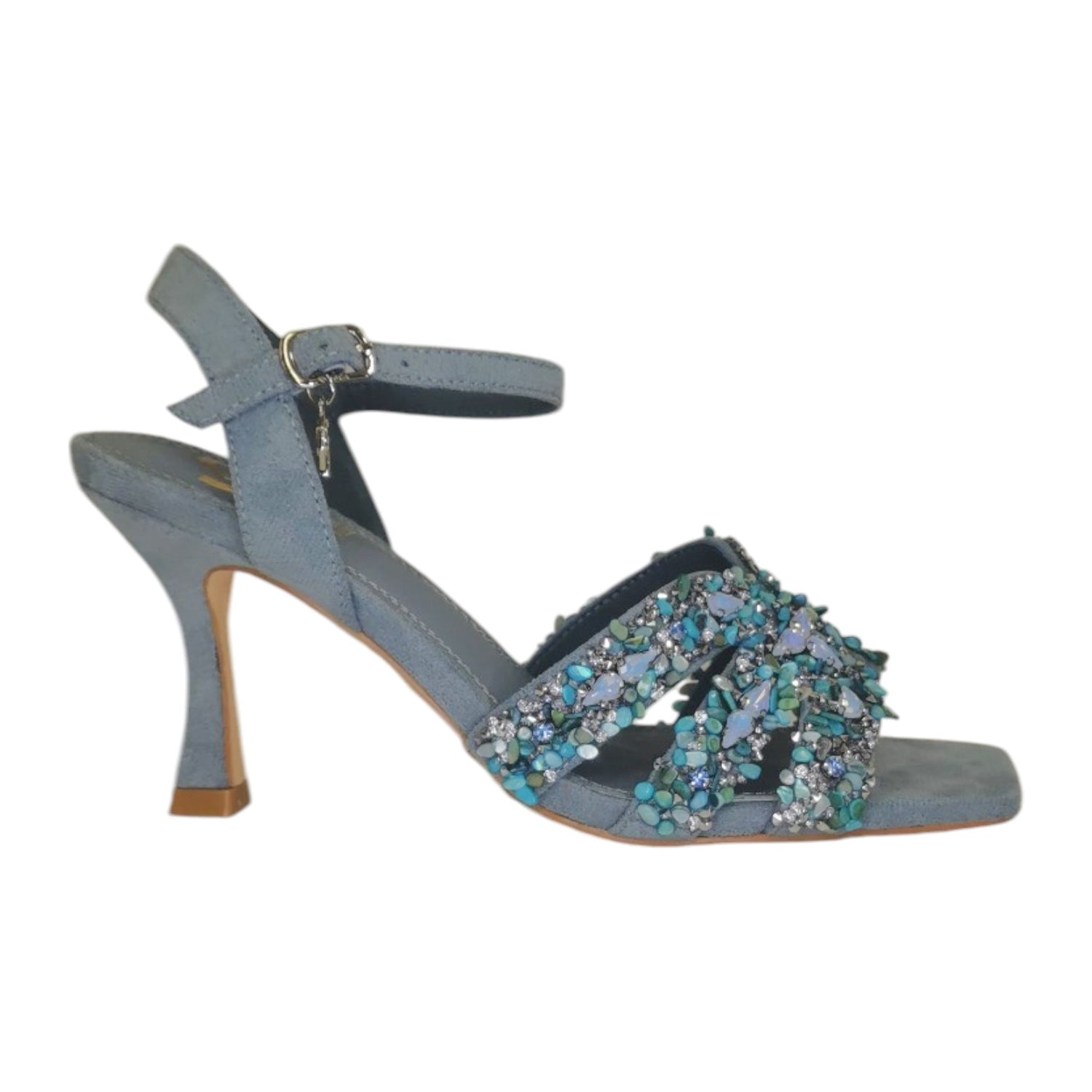 Gold&Gold Sandalo Azzurro con Pietre t.8 da Donna