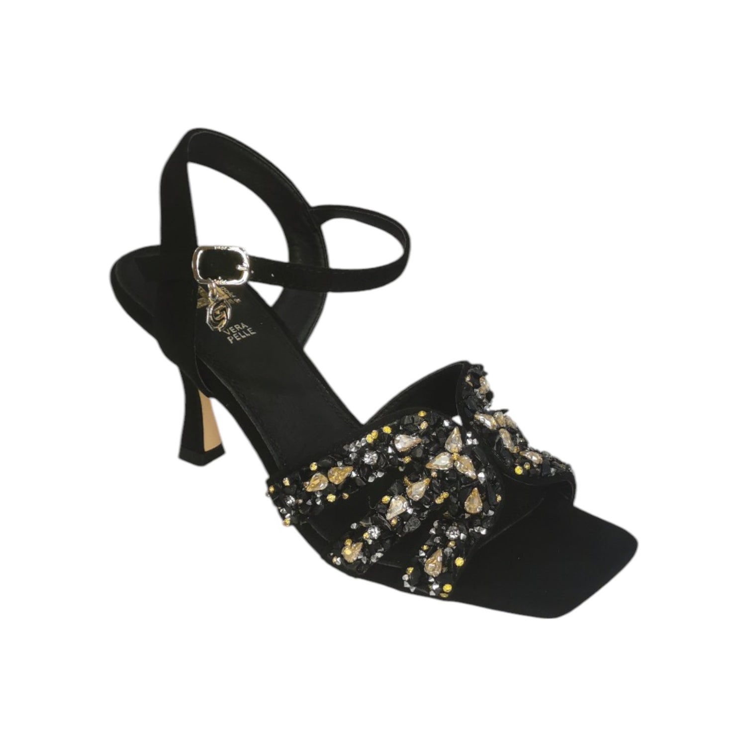 Gold&Gold Sandalo Nero con Pietre t.8 da Donna