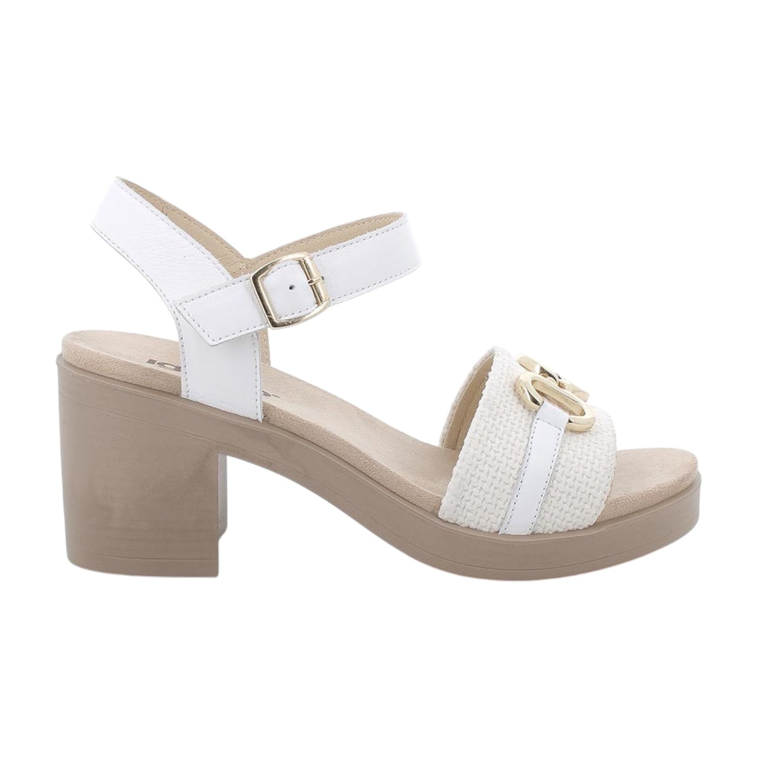 Igi&Co Sandalo Bianco in Tessuto con Morsetto da Donna