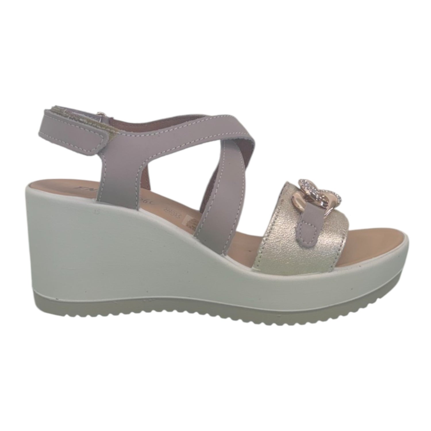 Enval Soft Sandalo Visone con Catena e Zeppa da Donna