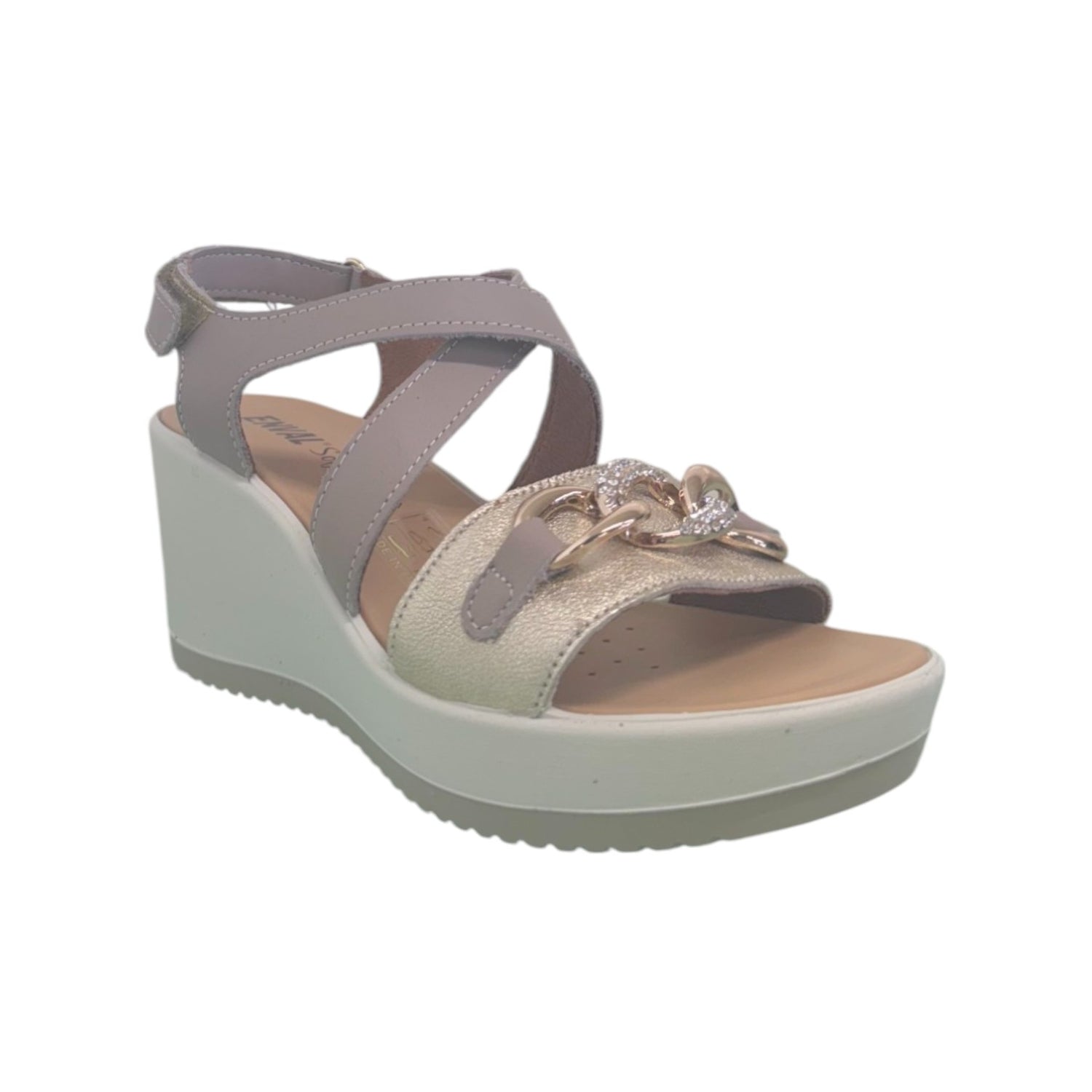 Enval Soft Sandalo Visone con Catena e Zeppa da Donna