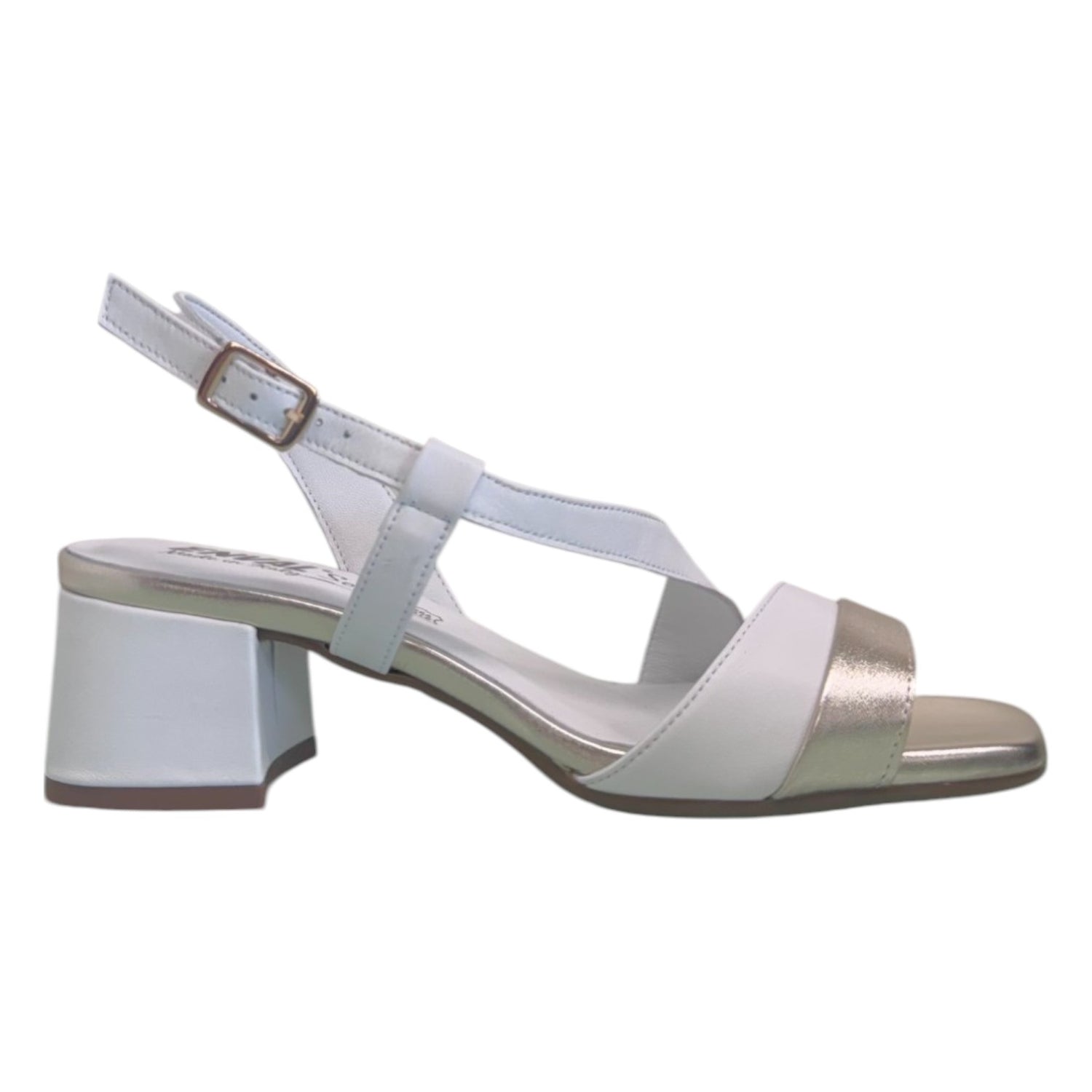 Enval Soft Sandalo Bianco con Dettagli Dorati t.6 da Donna