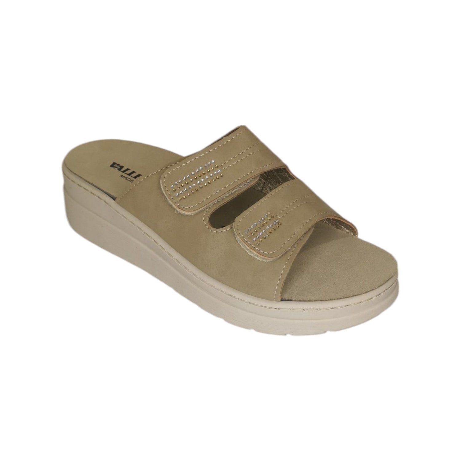 Valleverde Ciabatta Beige con Doppio Strappo da Donna