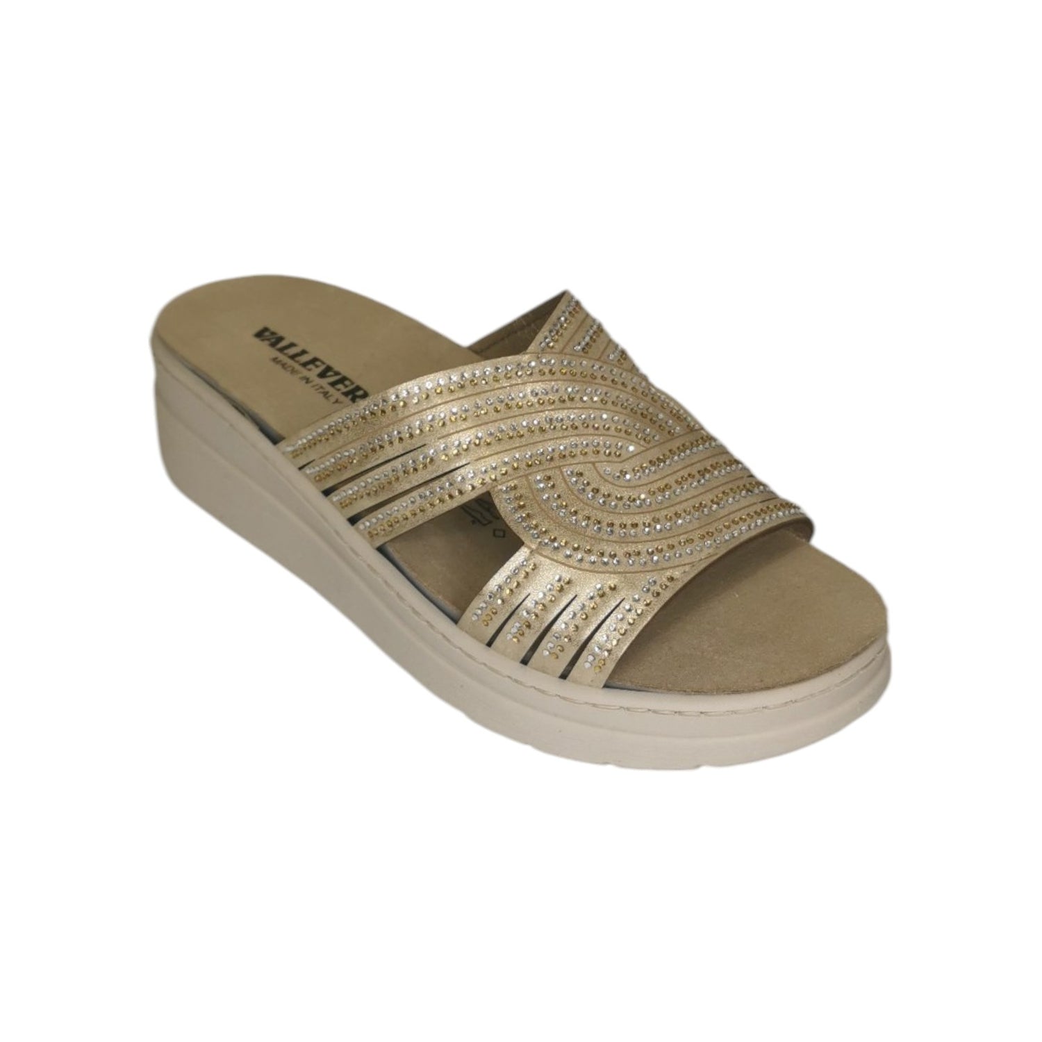 Valleverde Ciabatta Platino con Strass da Donna