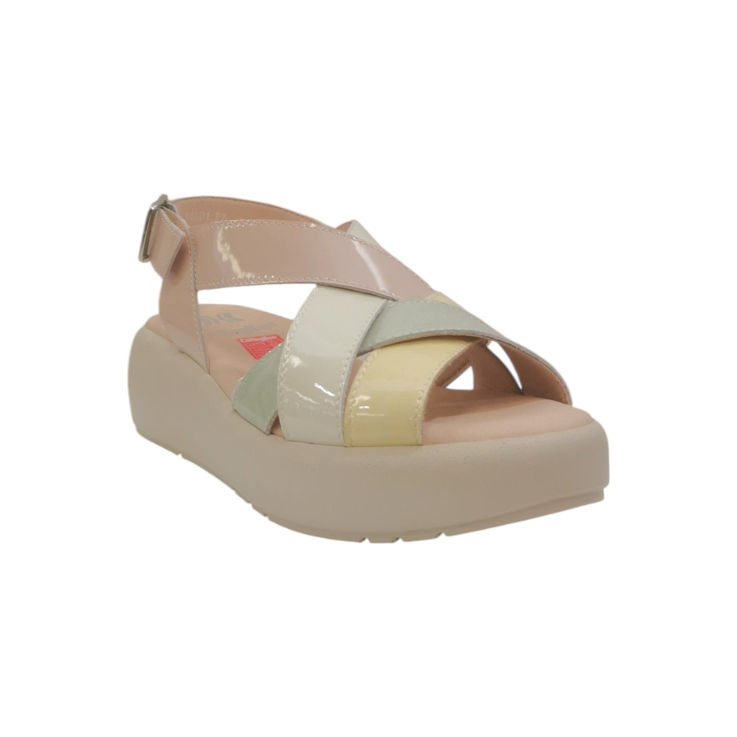 Callaghan Sandalo Crema Verde con Zeppa da Donna