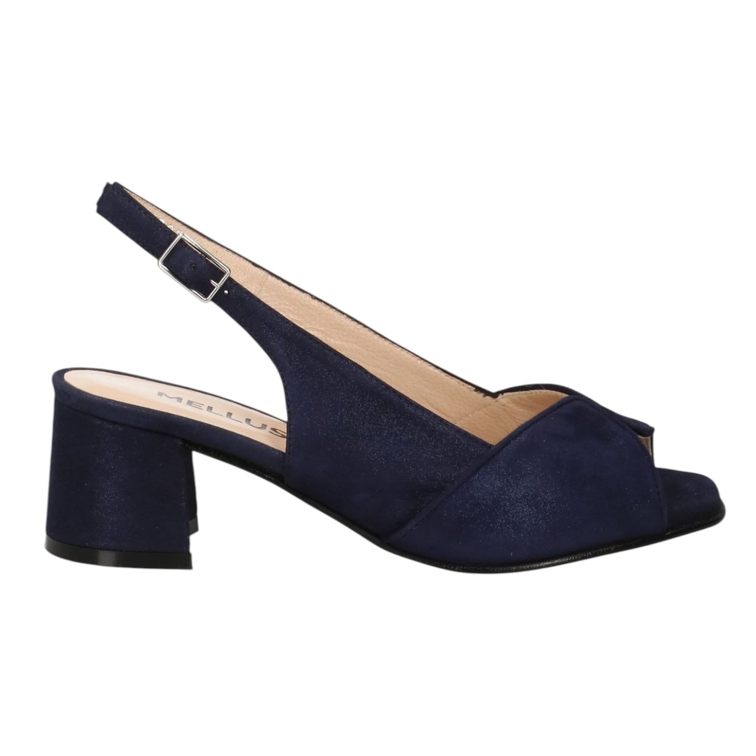 Melluso Sandalo Donna in Pelle Blu con Tacco Largo 60mm