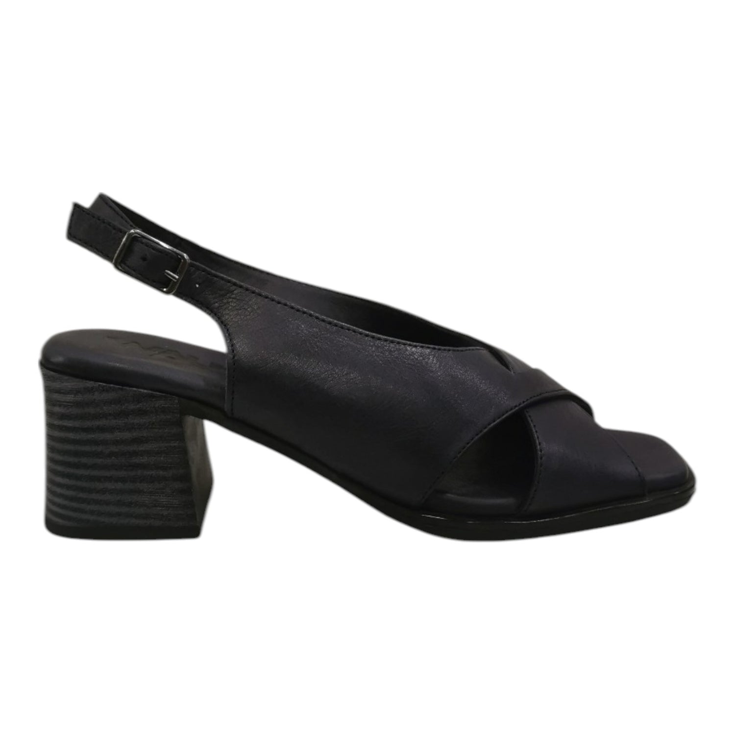 Melluso Sandalo Donna in Pelle Oceano con Tacco Largo 65mm