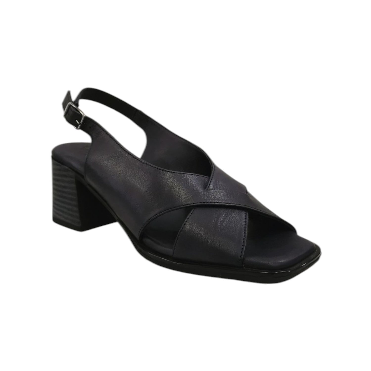Melluso Sandalo Donna in Pelle Oceano con Tacco Largo 65mm