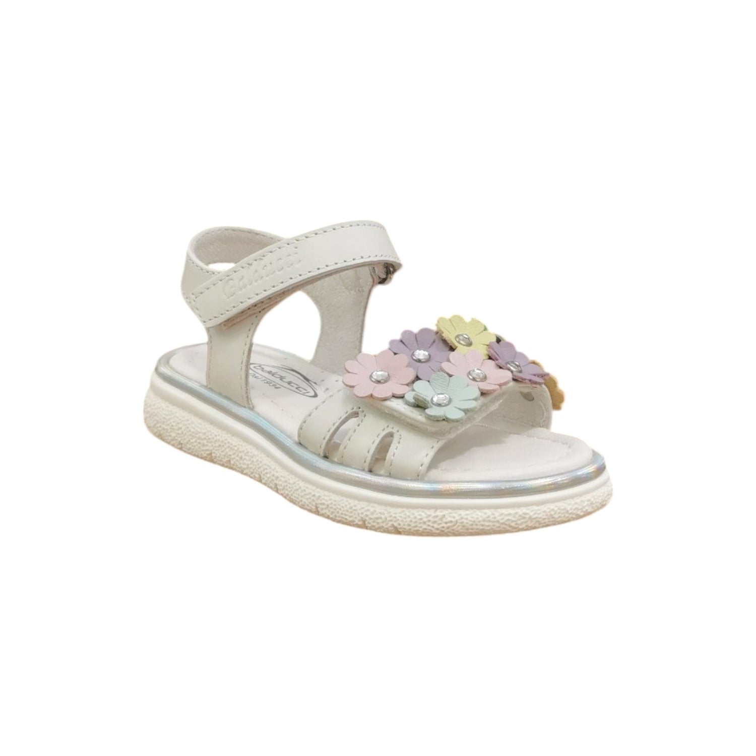 Balducci Sandalo Bianco Con Fiori Multicolor da Bambina
