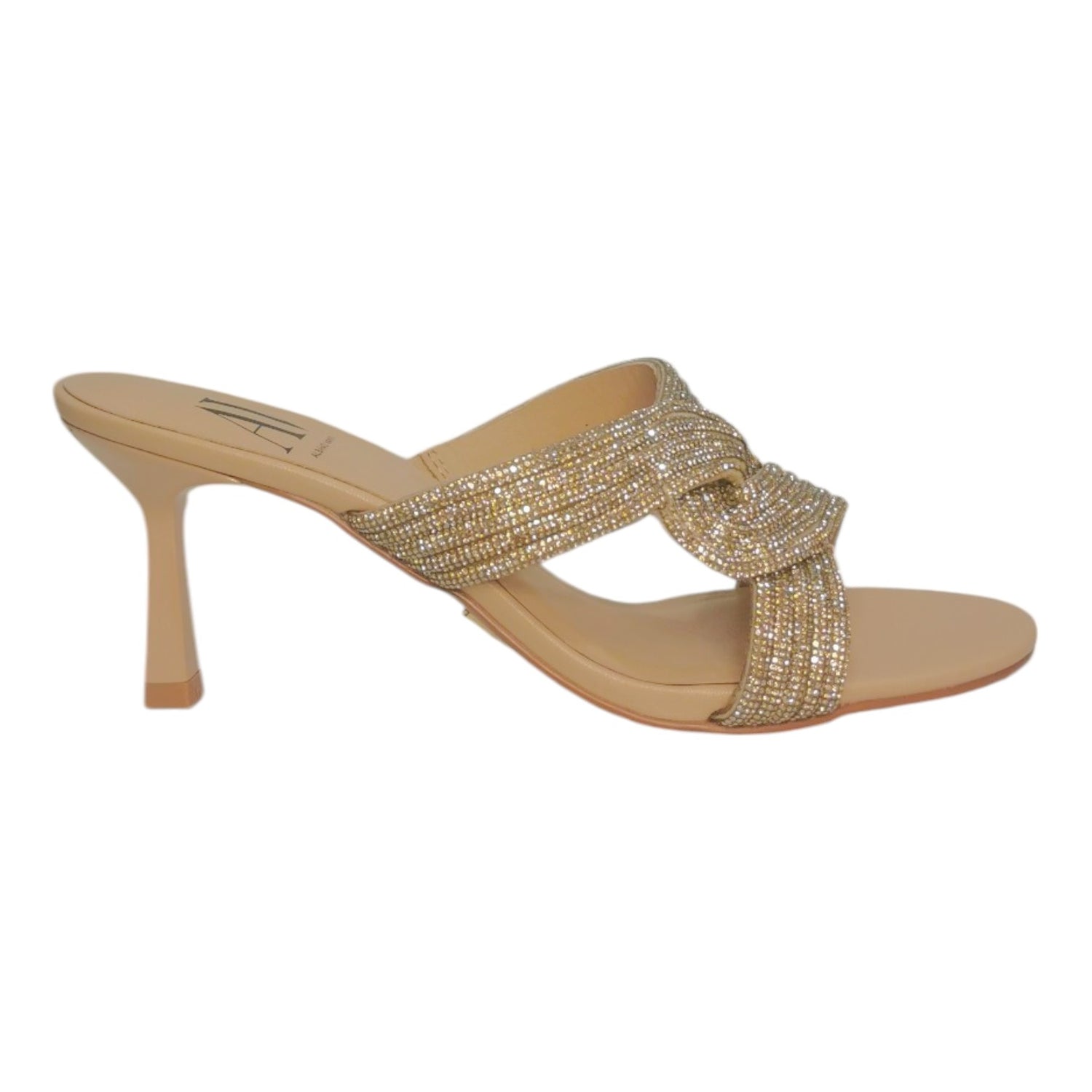 Albano Vanity Scalzato con tacco 70mm Donna Colore Nudo e Strass Oro