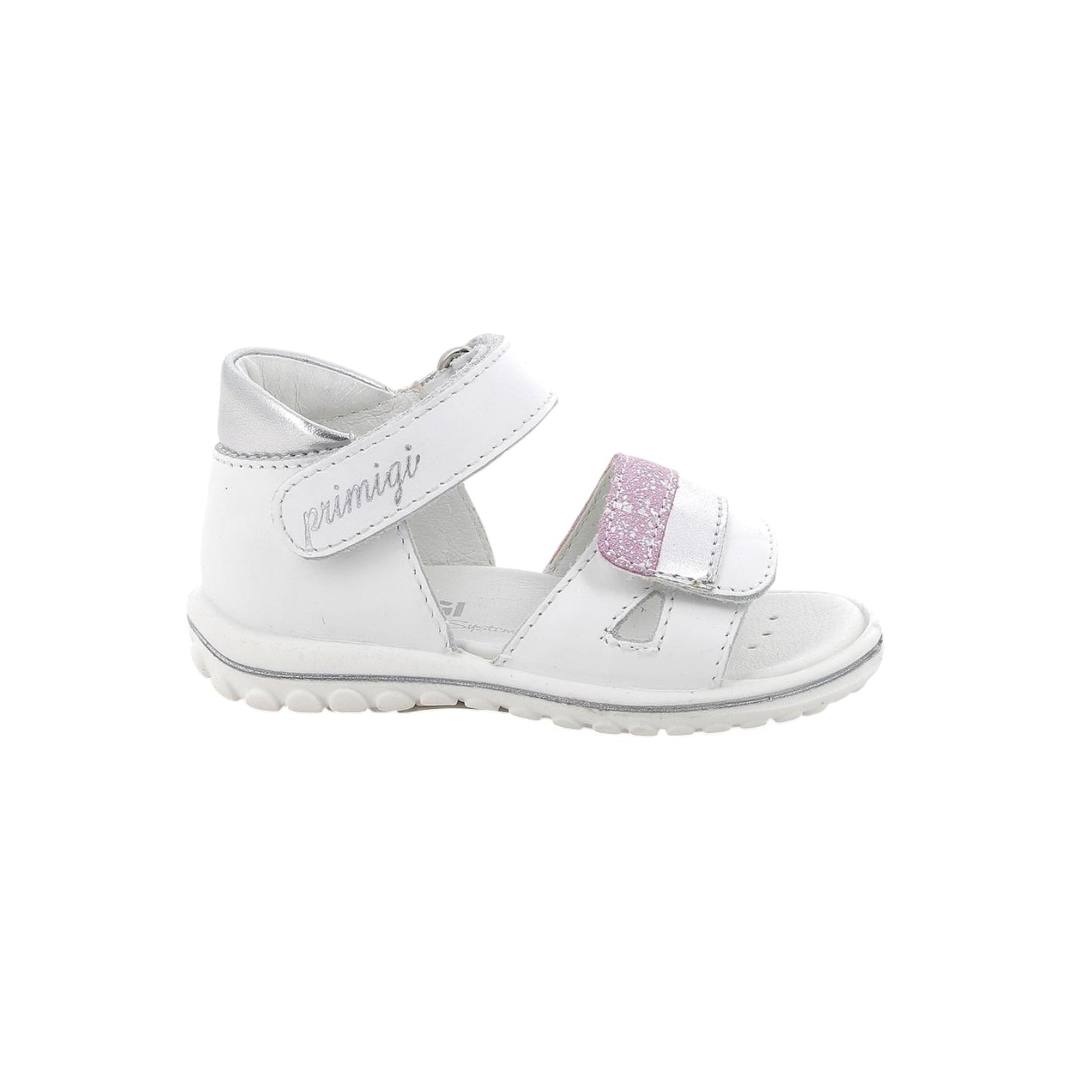 Primigi Sandalo Bianco Argento con Strappo da Bambina