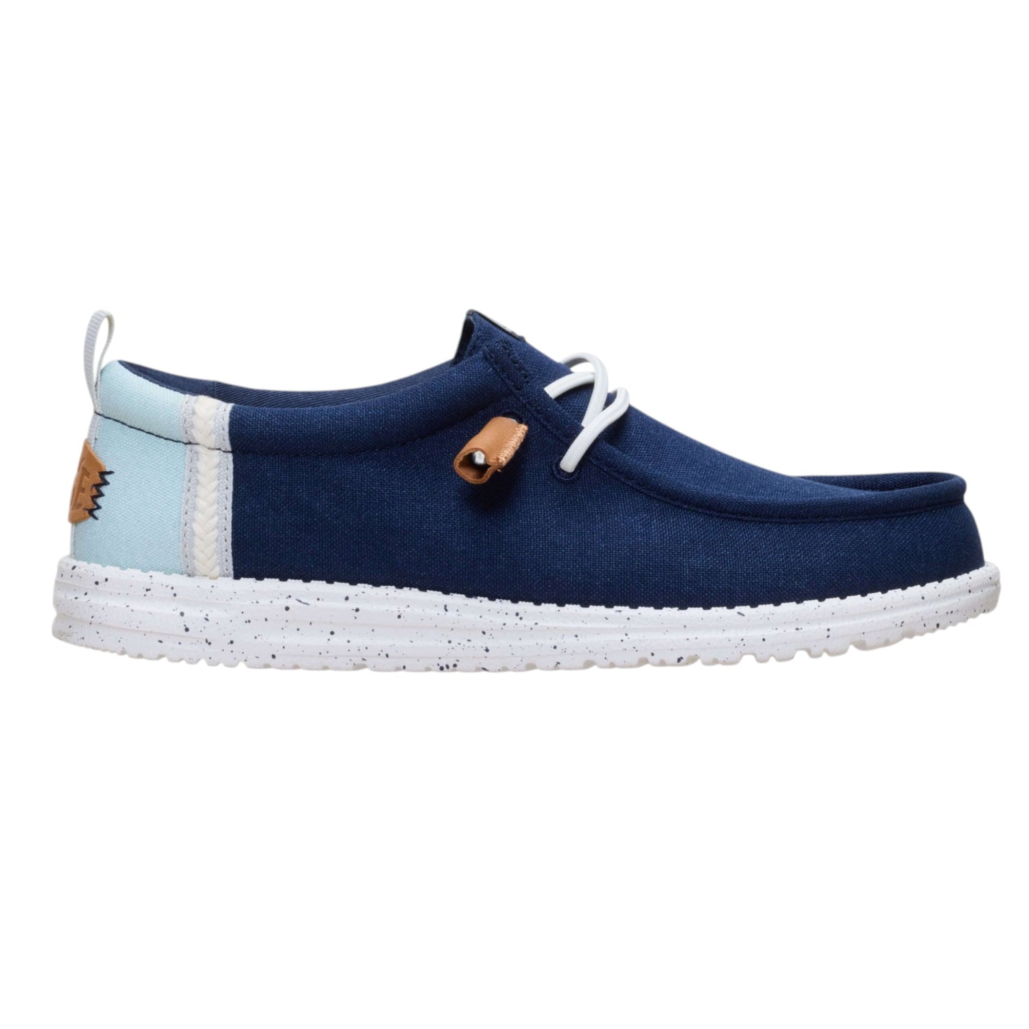 Hey Dude Wally Craft Linen Slip On Uomo in Tessuto Blu Multi