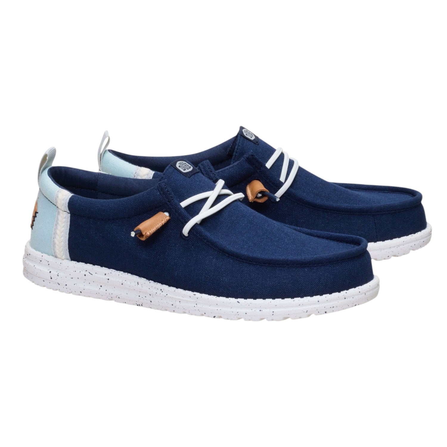 Hey Dude Wally Craft Linen Slip On Uomo in Tessuto Blu Multi