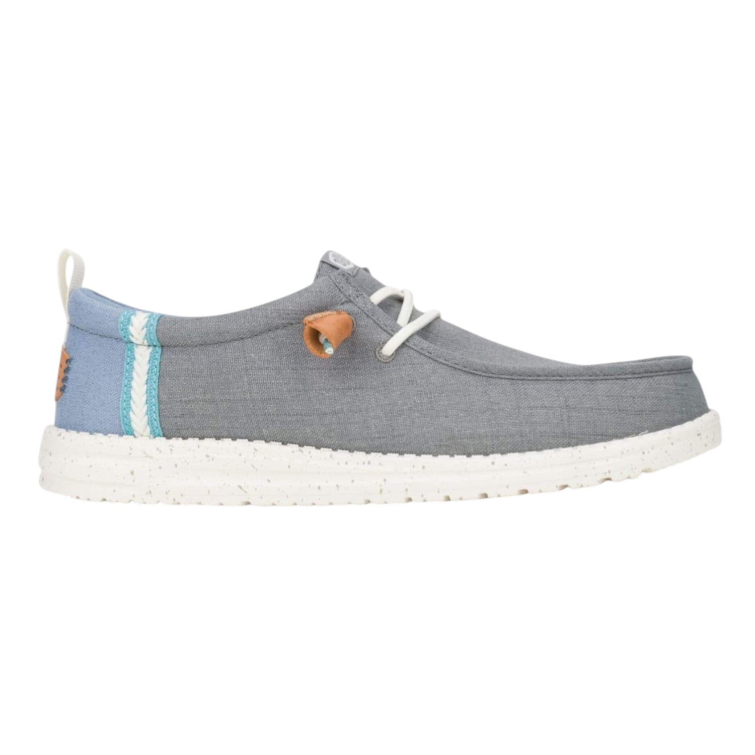 Hey Dude Wally Craft Linen Slip On Uomo in Tessuto Grigio Denim