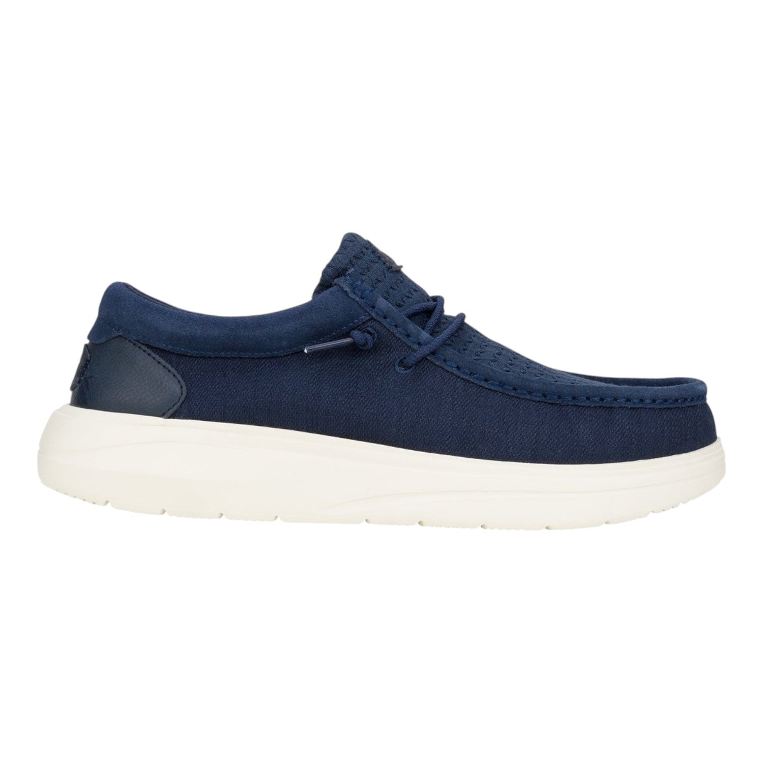 Hey Dude Wally Comf Woven Slip On Uomo in Tessuto Blu con Fondo Bianco
