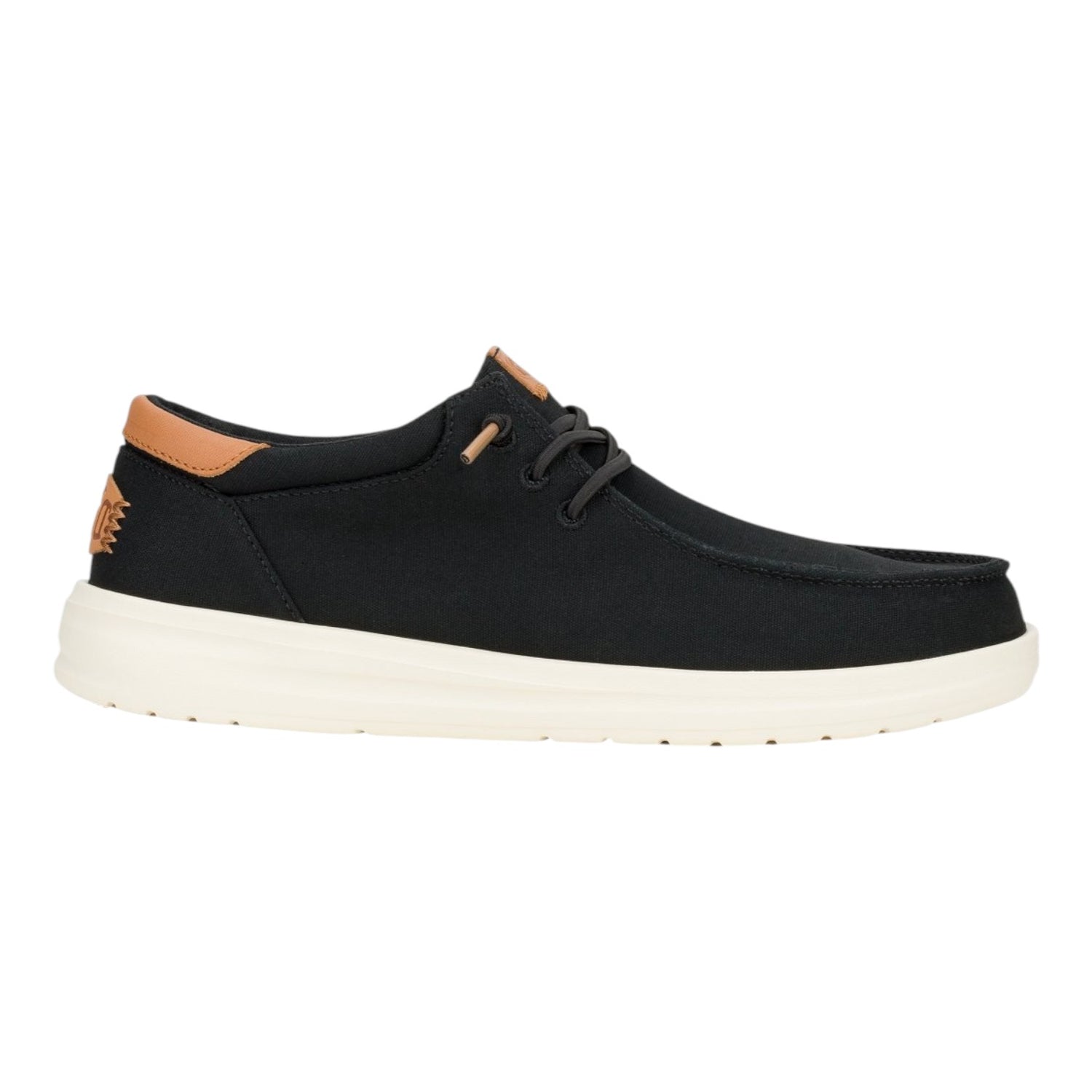 Hey Dude Paul Canvas Slip On Uomo in Tessuto Nero con Fondo Bianco