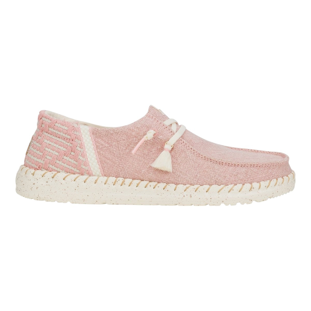 Hey Dude Wendy Funk Coastal Jute Slip On Donna in Tessuto Rosa con Dettagli Bianchi