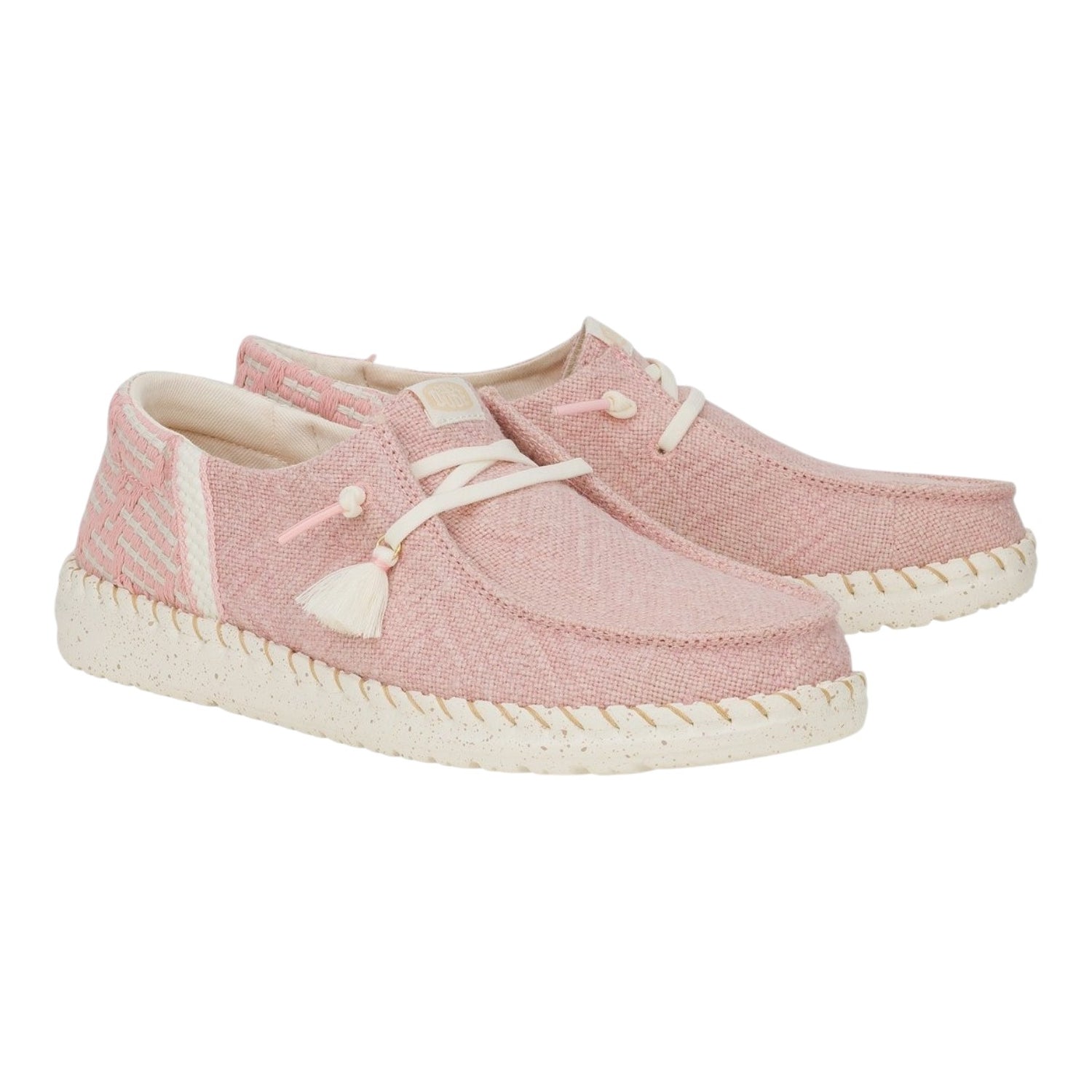 Hey Dude Wendy Funk Coastal Jute Slip On Donna in Tessuto Rosa con Dettagli Bianchi