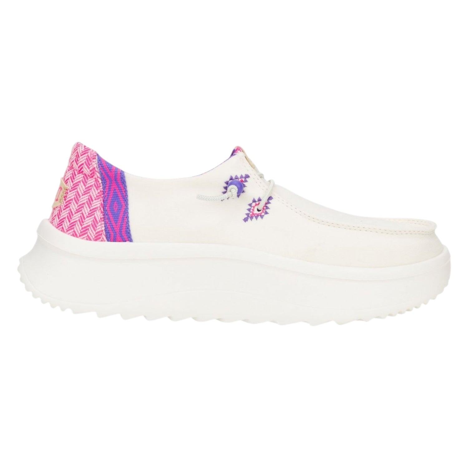 Hey Dude Peak Chambray Woven Slip On Donna in Tessuto Bianco Rosa