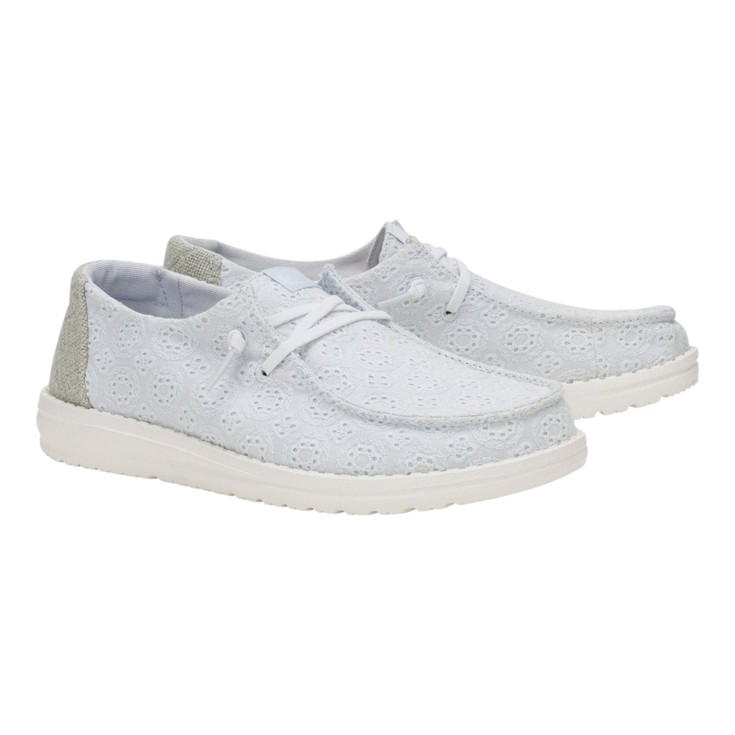 Hey Dude Wendy Eyelet Lace Slip On Donna in Tessuto Traforato Celeste