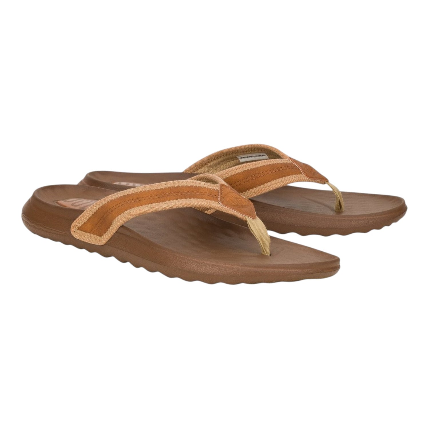 Hey Dude Myers Flip Classic Infradito Uomo in Tessuto e Ecopelle Marrone
