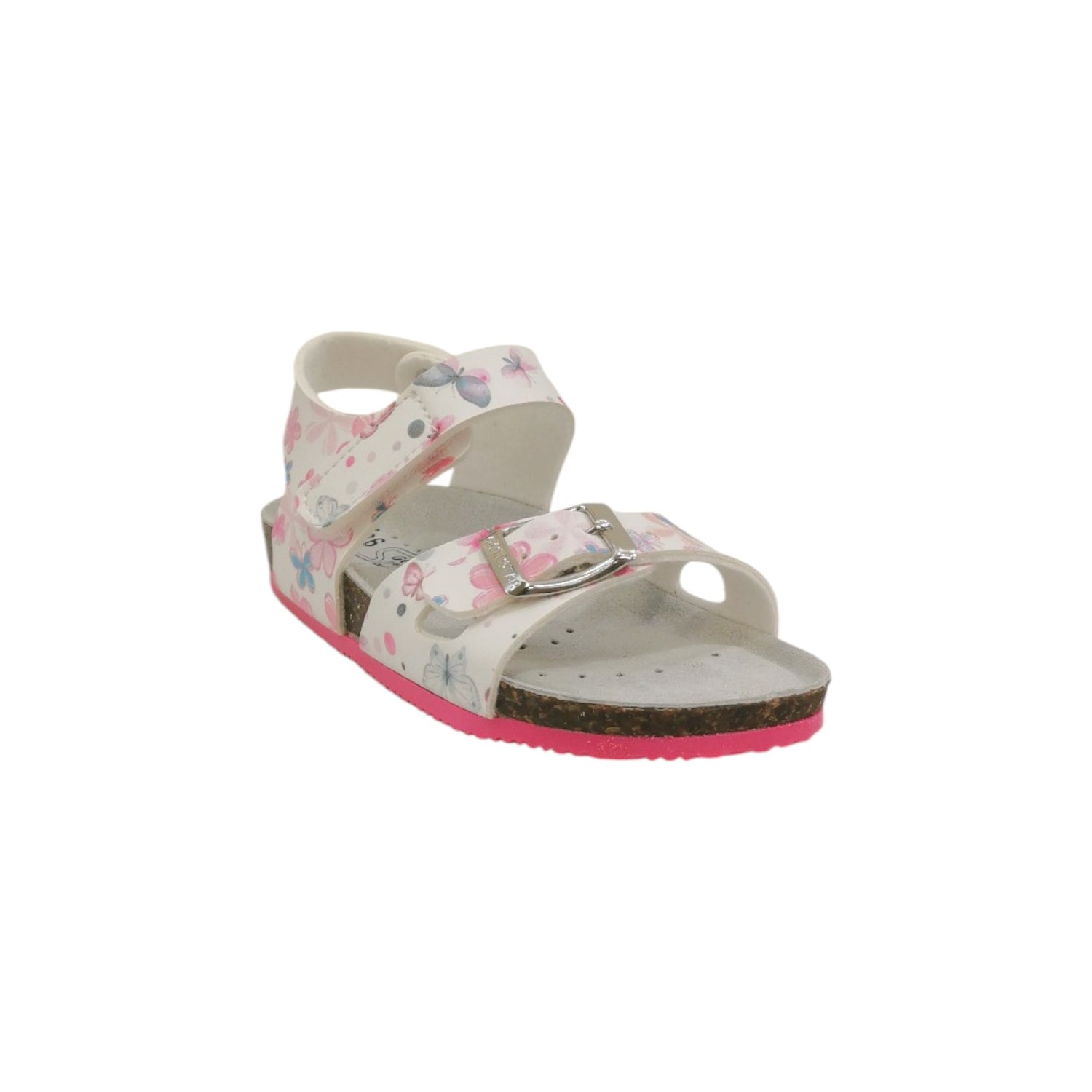 GoldStar Sandalo Bianco Rosa con Fantasia Multicolor da Bambina