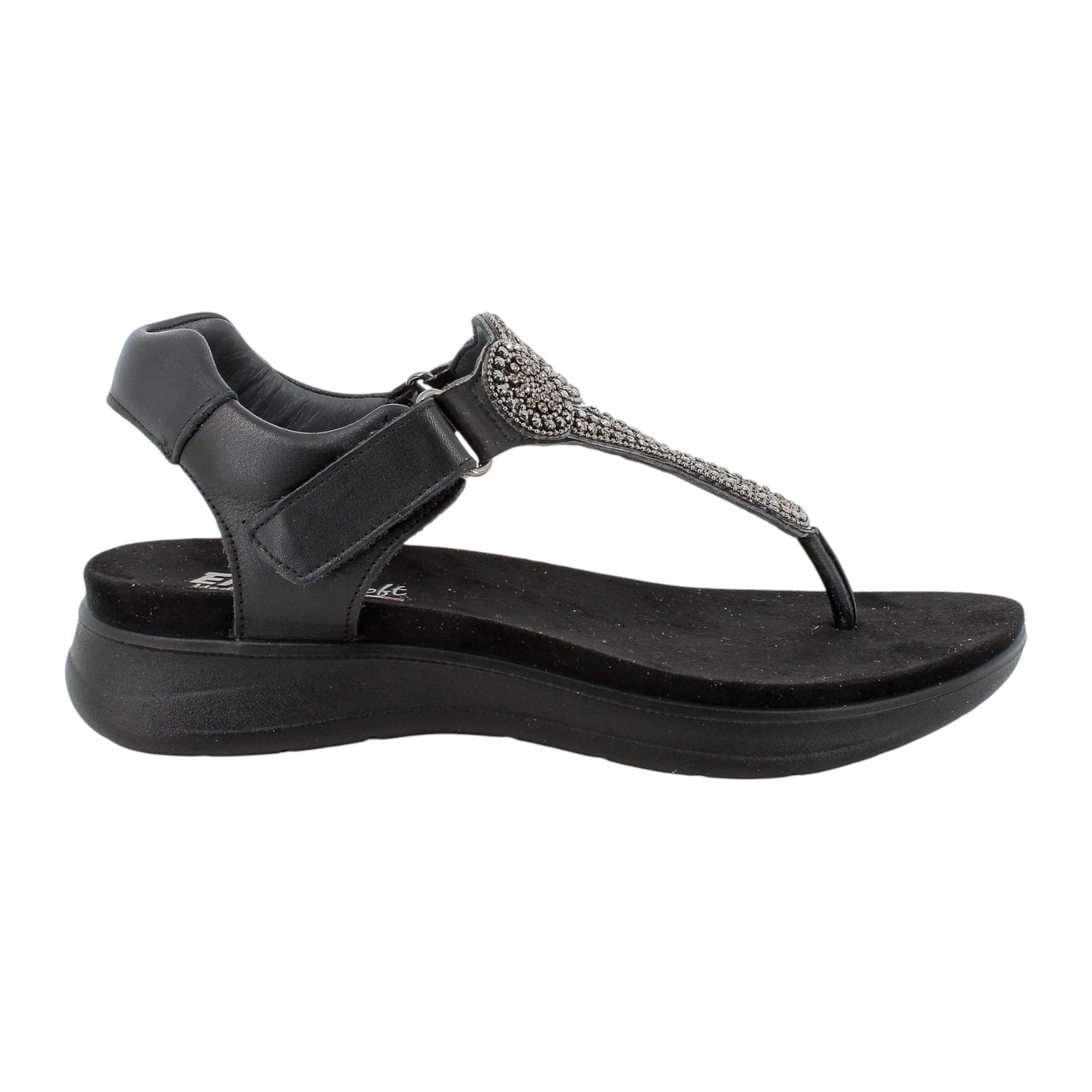 Enval Soft Infradito Nero con Strass da Donna