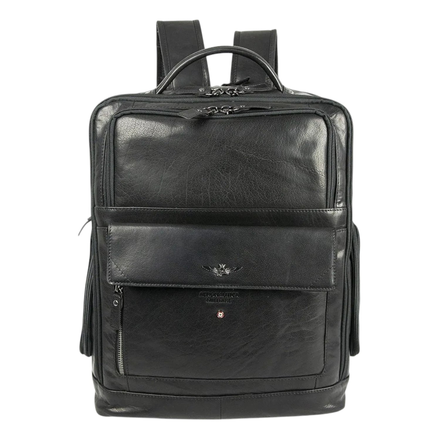 Aeronautica Militare Zaino Nero Linea Vintage in Pelle da Uomo