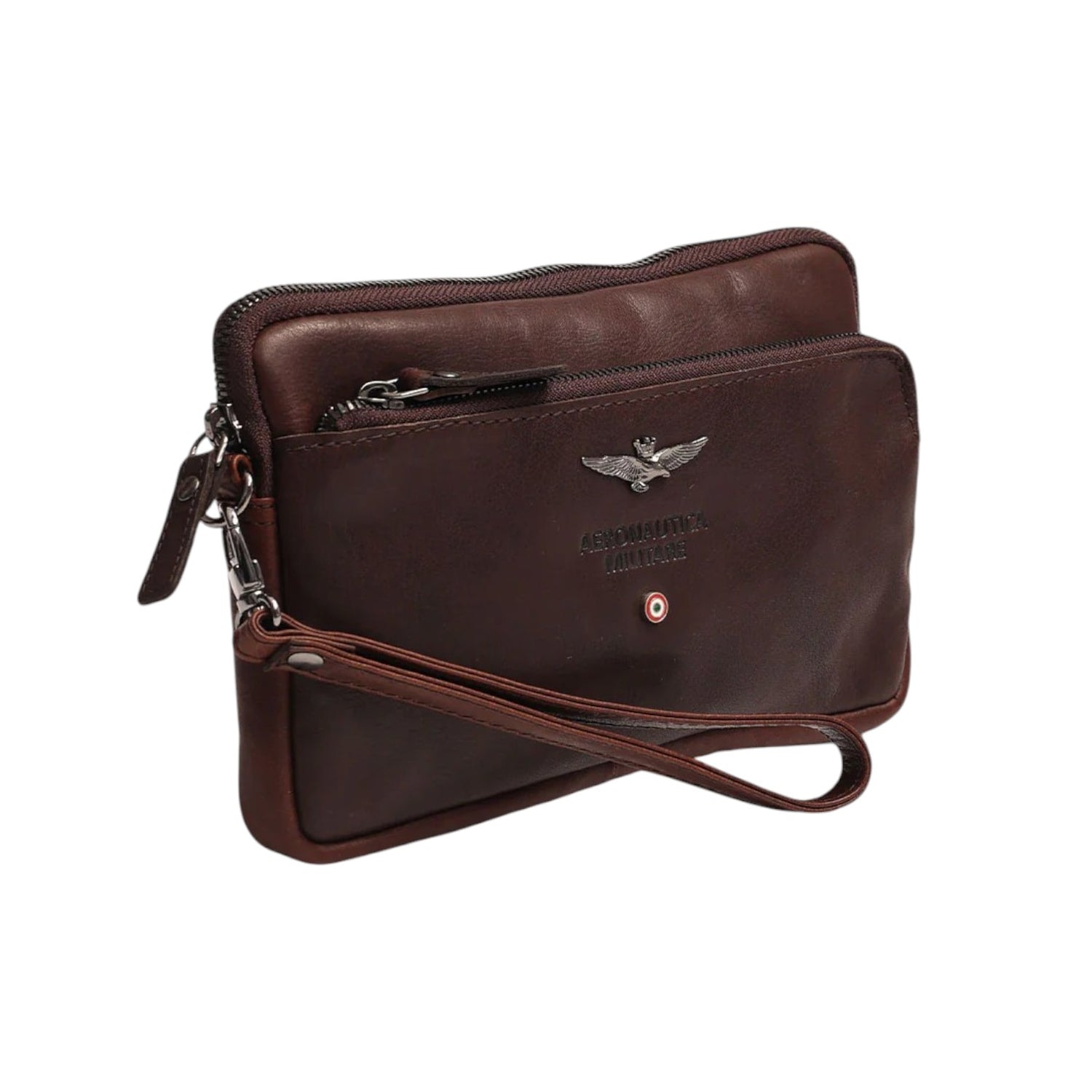 Aeronautica Militare Pochette Moro con Polsino e Tracolla Linea Vintage da Uomo