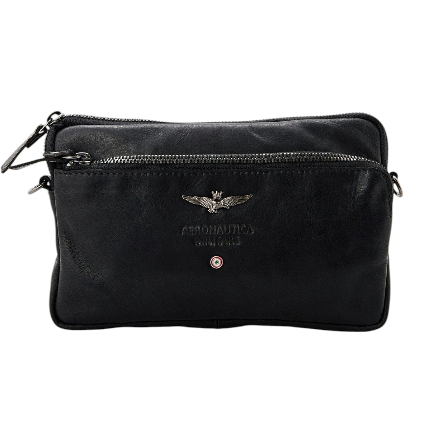 Aeronautica Militare Pochette Nera con Polsino e Tracolla Linea Vintage da Uomo