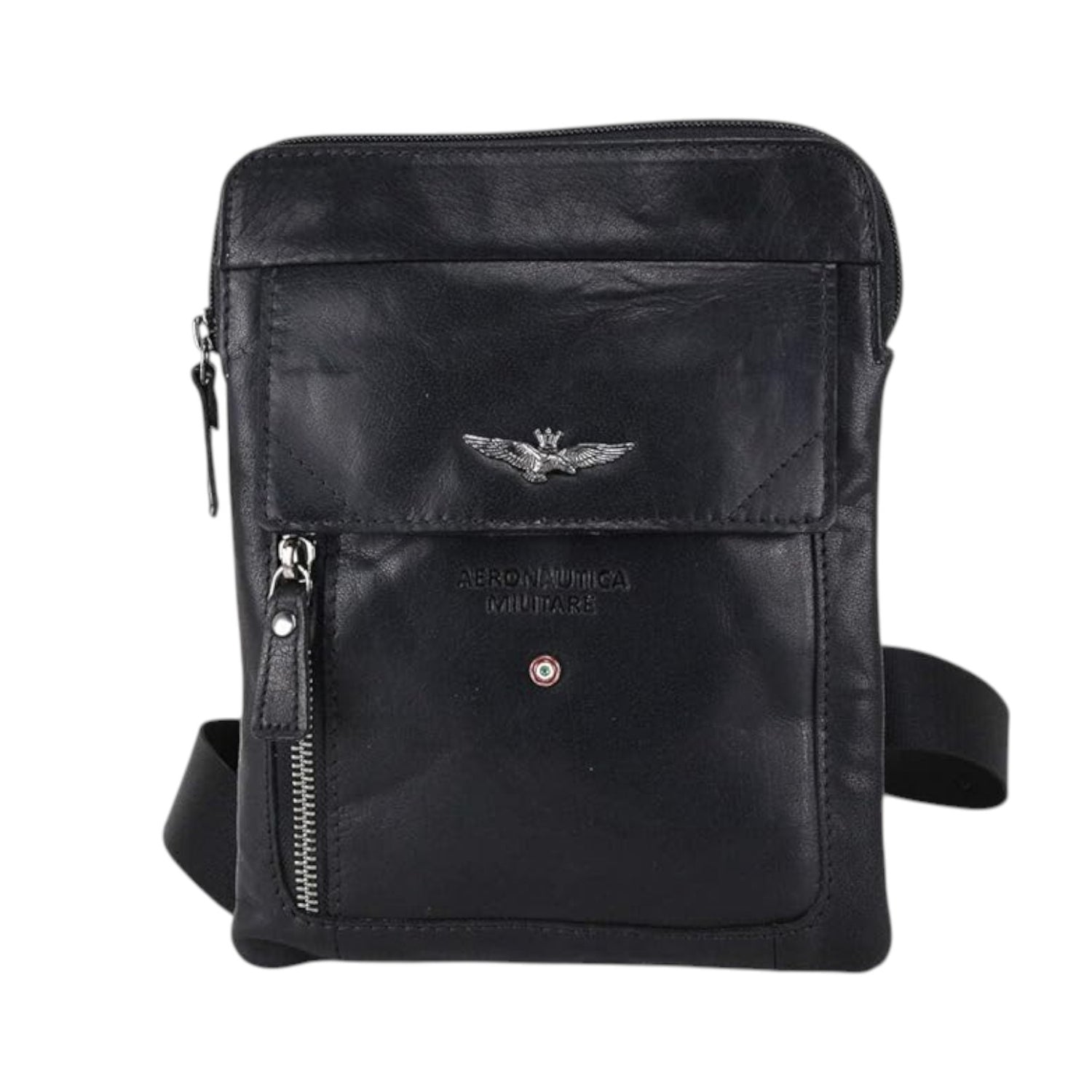 Aeronautica Militare Borsello Piatto Nero Linea Vintage da Uomo