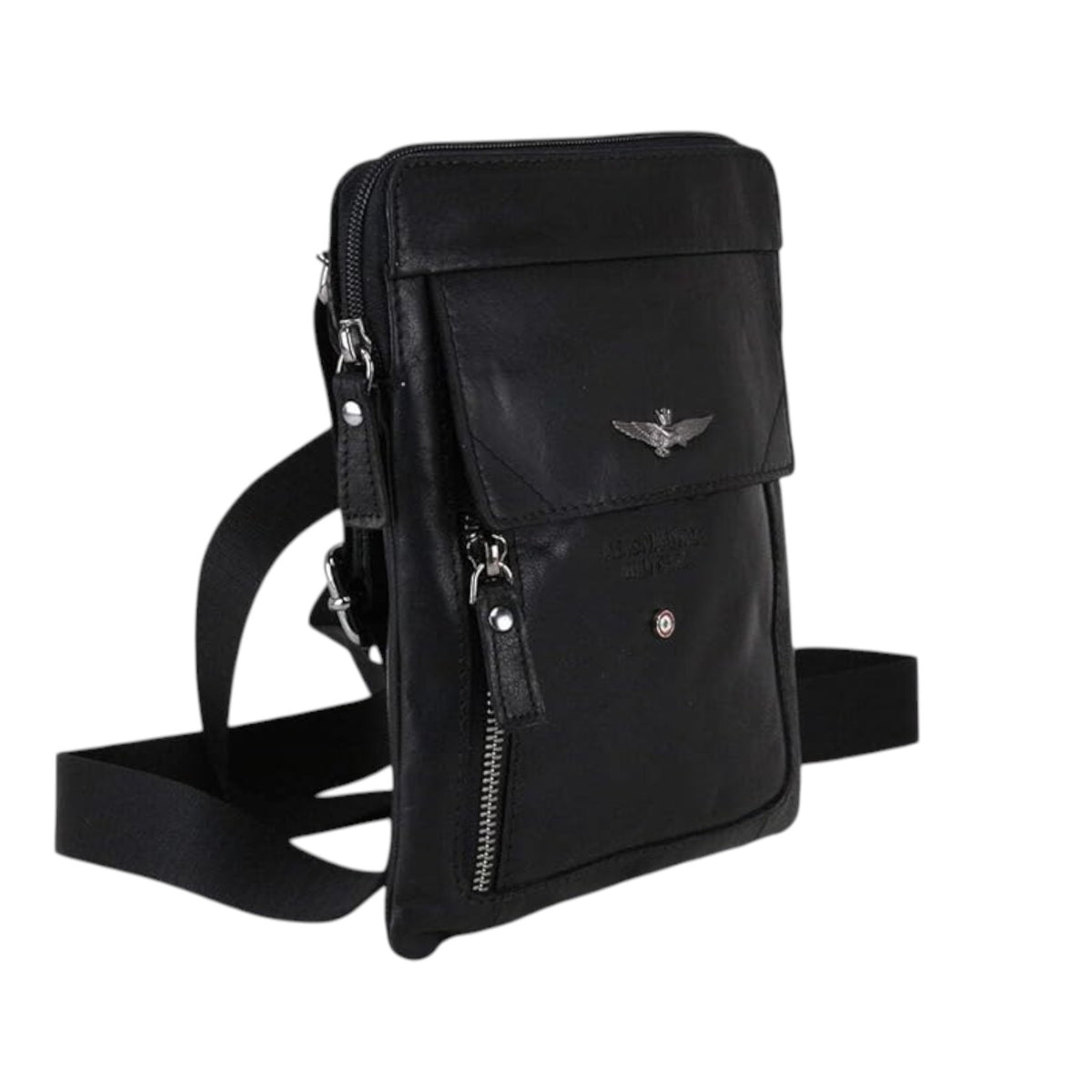 Aeronautica Militare Borsello Piatto Nero Linea Vintage da Uomo