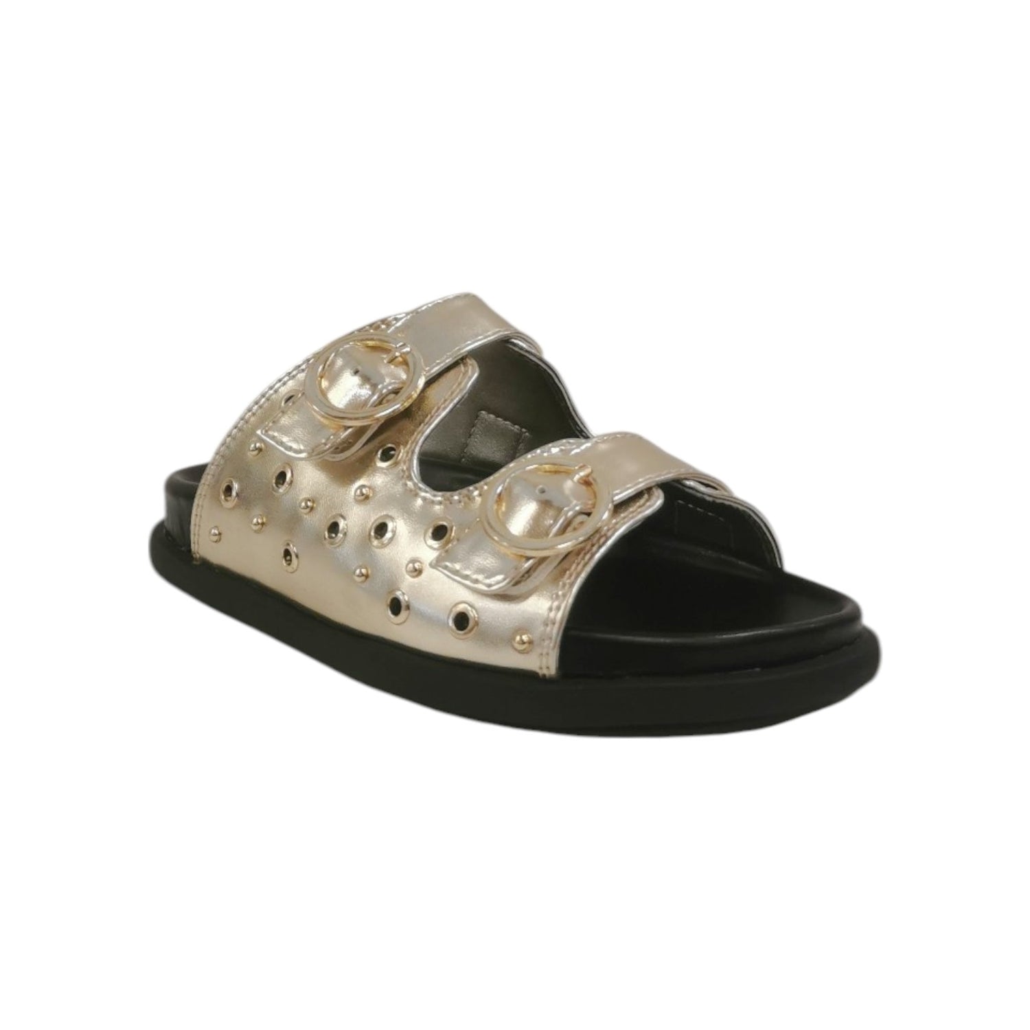 Cult Young Ciabattina Oro con Borchie e Fibbie da Bambina