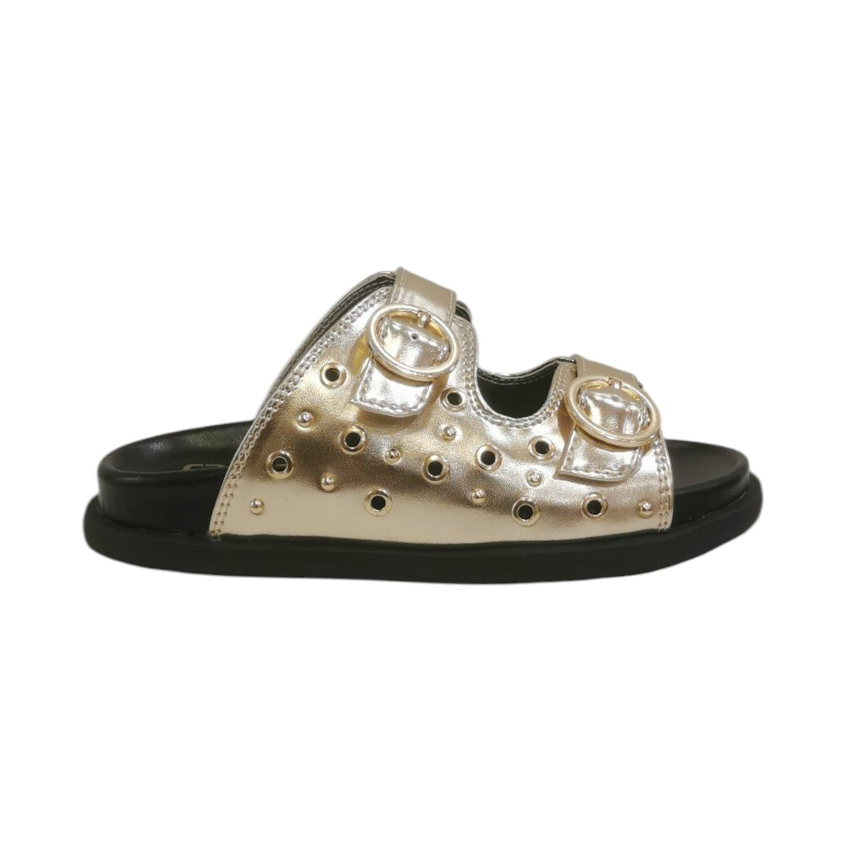 Cult Young Ciabattina Oro con Borchie e Fibbie da Bambina