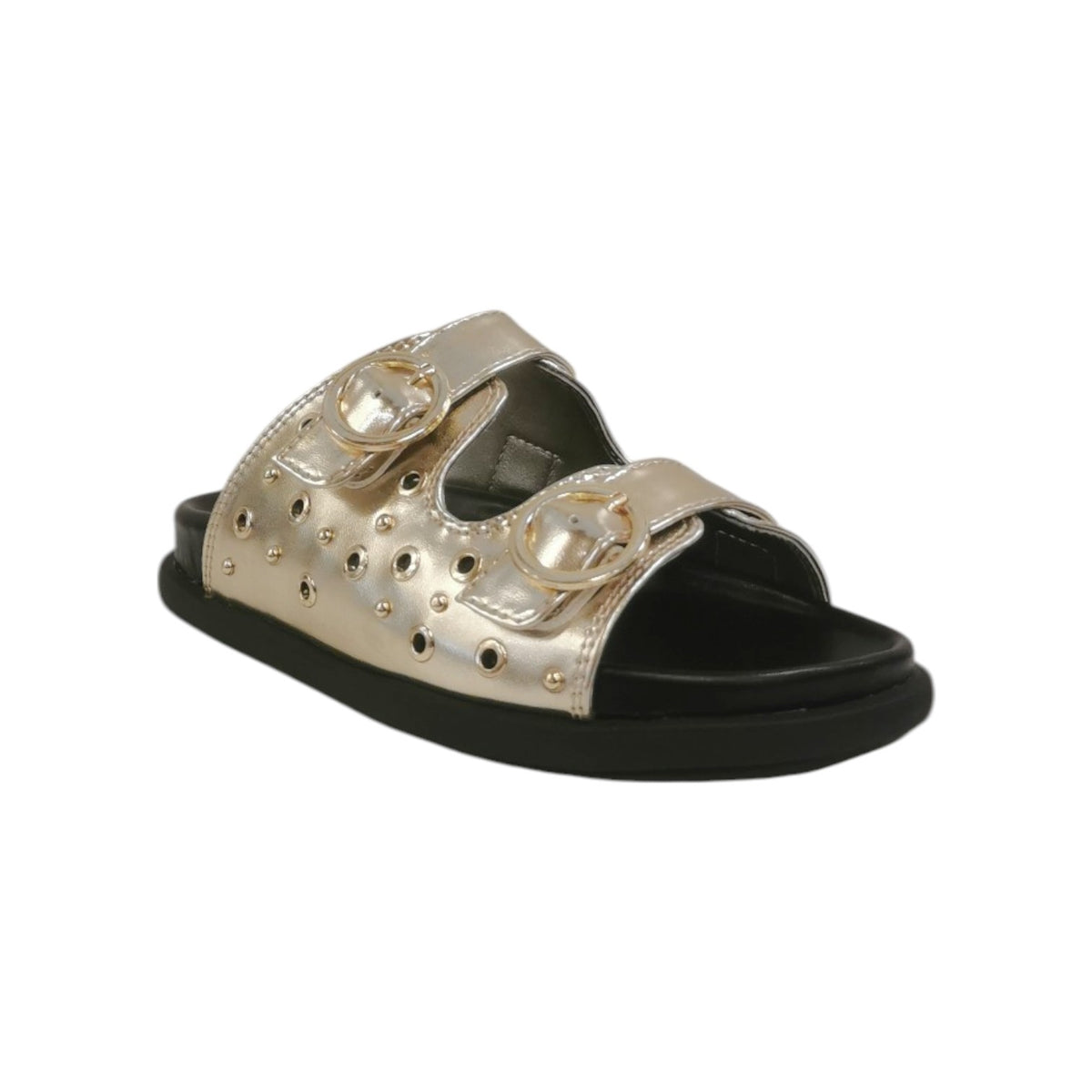 Cult Young Ciabattina Oro con Borchie e Fibbie da Bambina