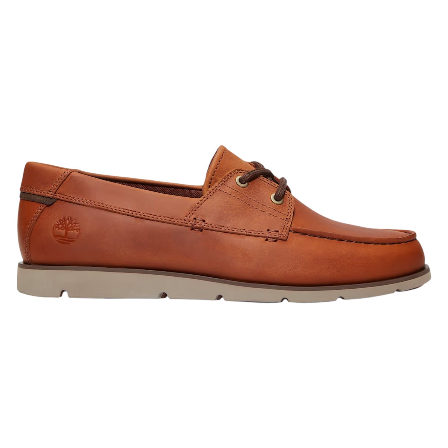 Timberland Stringata Stile Barca Uomo in Pelle Cognac